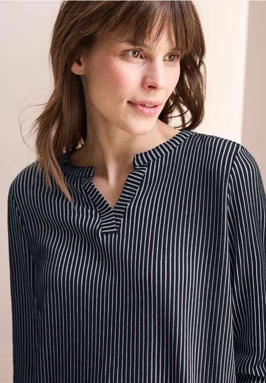 Gestreiftes Tunika-Shirt aus Baumwollmischung
