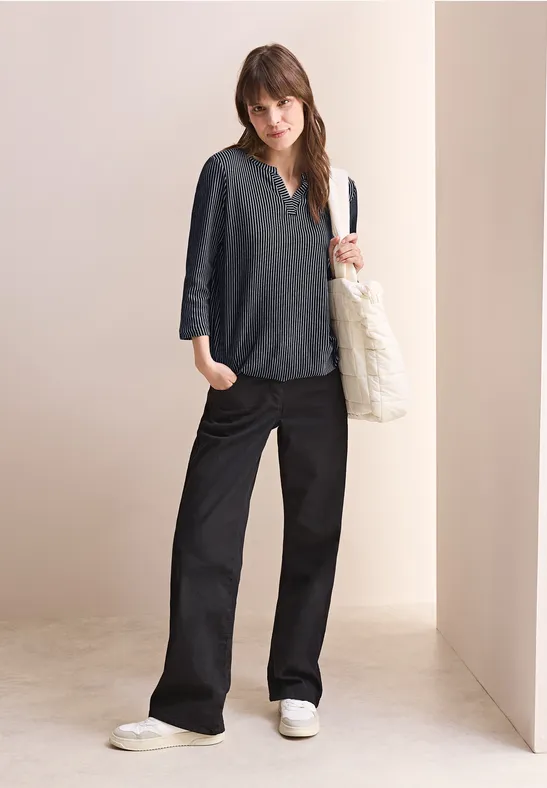 Gestreiftes Tunika-Shirt aus Baumwollmischung