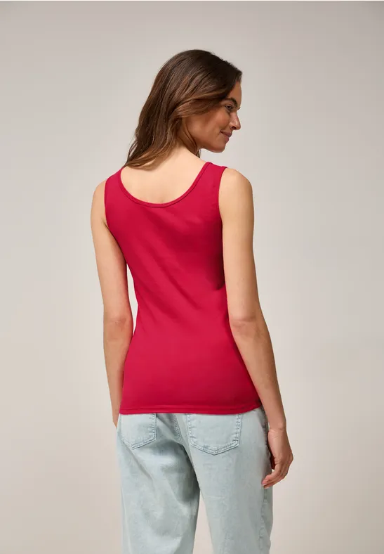 Ärmelloses Basic Tanktop in Rot