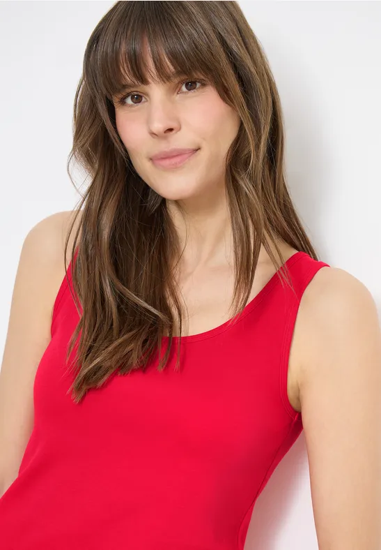 Ärmelloses Basic Tanktop in Rot