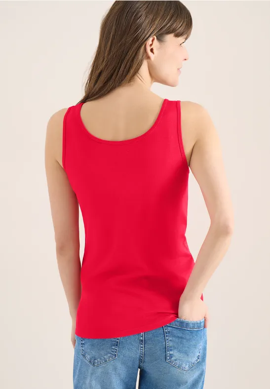 Ärmelloses Basic Tanktop in Rot