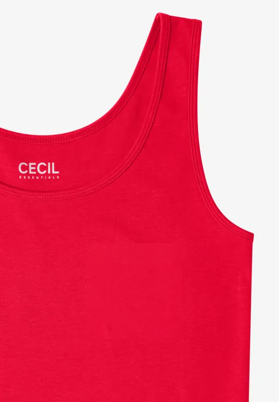 Ärmelloses Basic Tanktop in Rot
