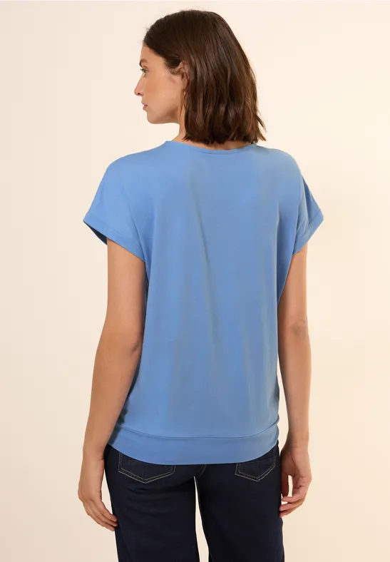 Lässiges V-Ausschnitt T-Shirt mit kurzen Ärmeln