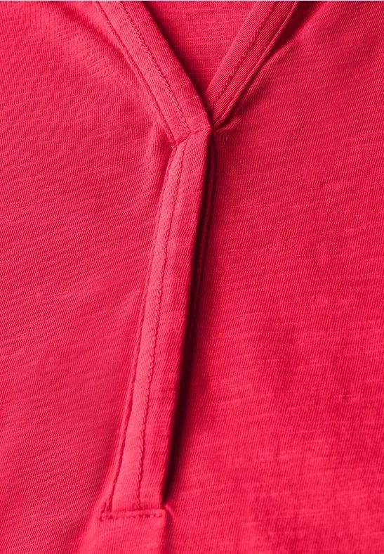 Rotes T-Shirt im Tunika-Stil aus Baumwolle
