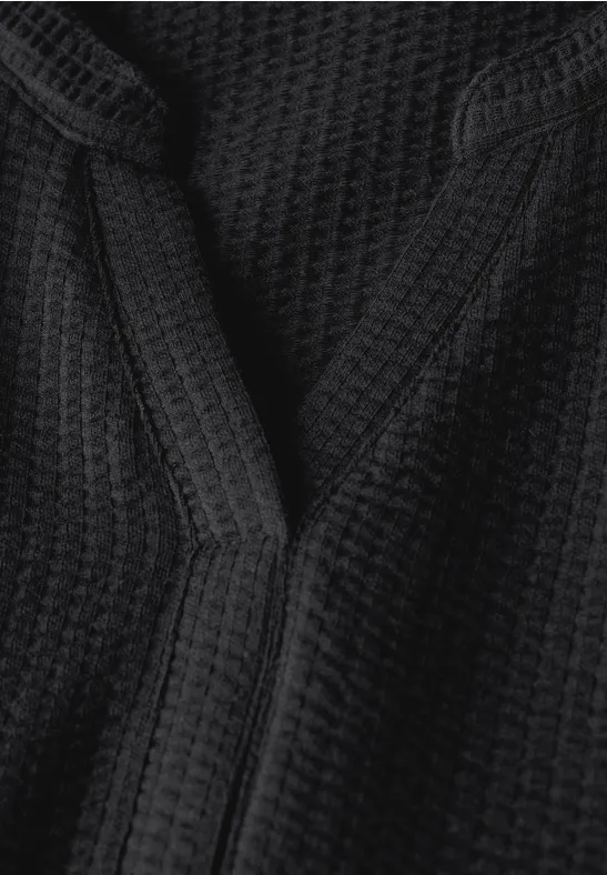 Schwarzes Tunika-Shirt mit Struktur