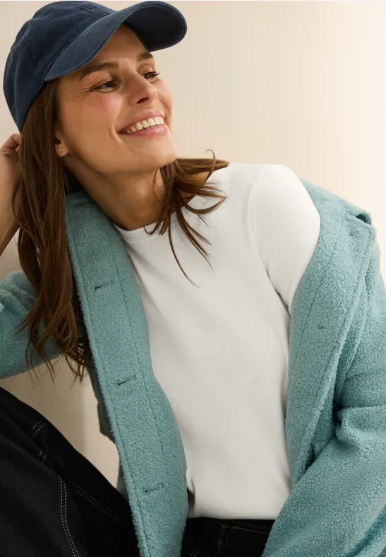 Basic Shirt mit Rippstrick