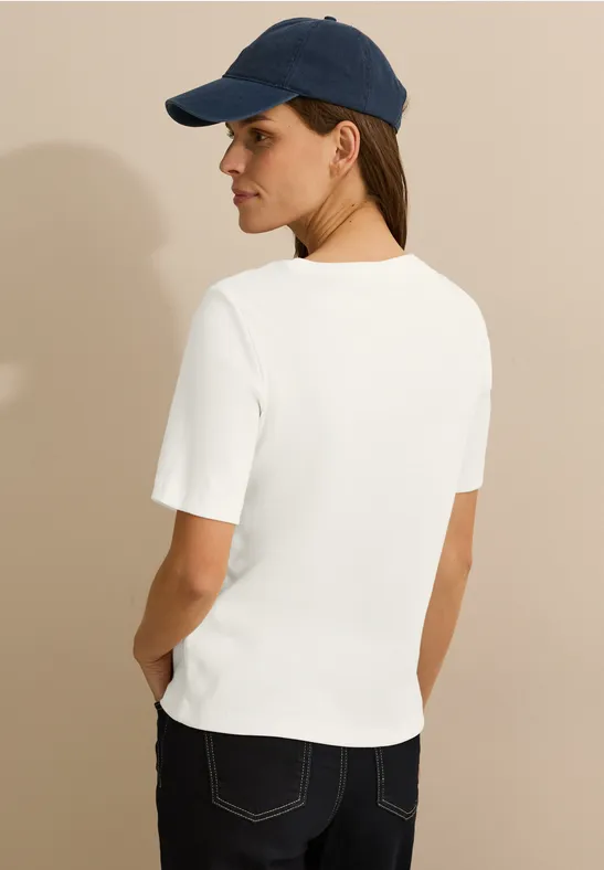 Basic Shirt mit Rippstrick