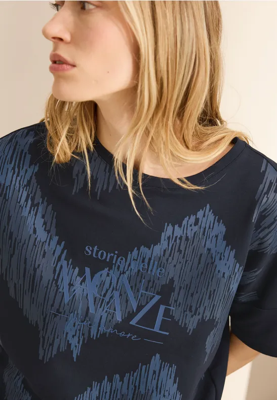 Baumwollmischung T-Shirt mit Grafikprint