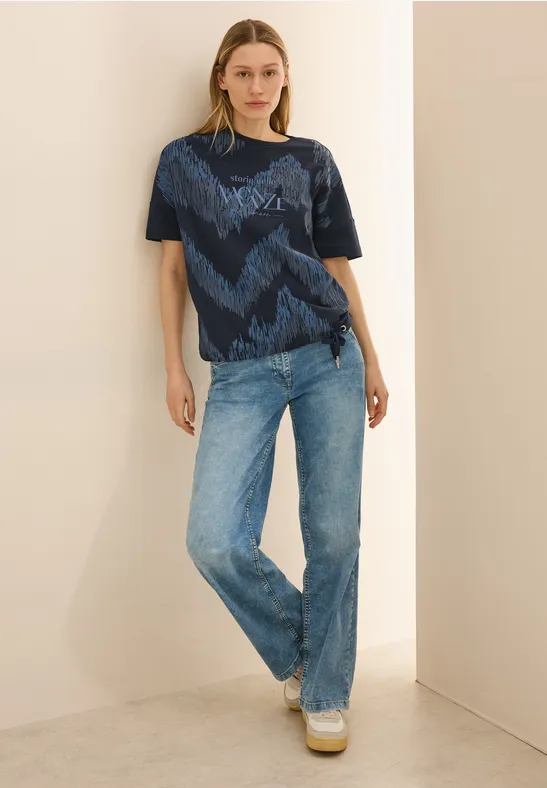 Baumwollmischung T-Shirt mit Grafikprint