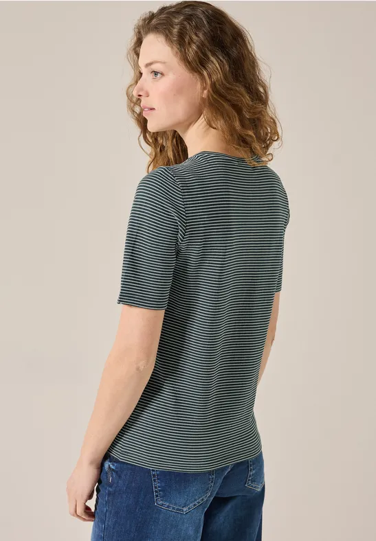 Gestreiftes T-Shirt aus Baumwollmischung