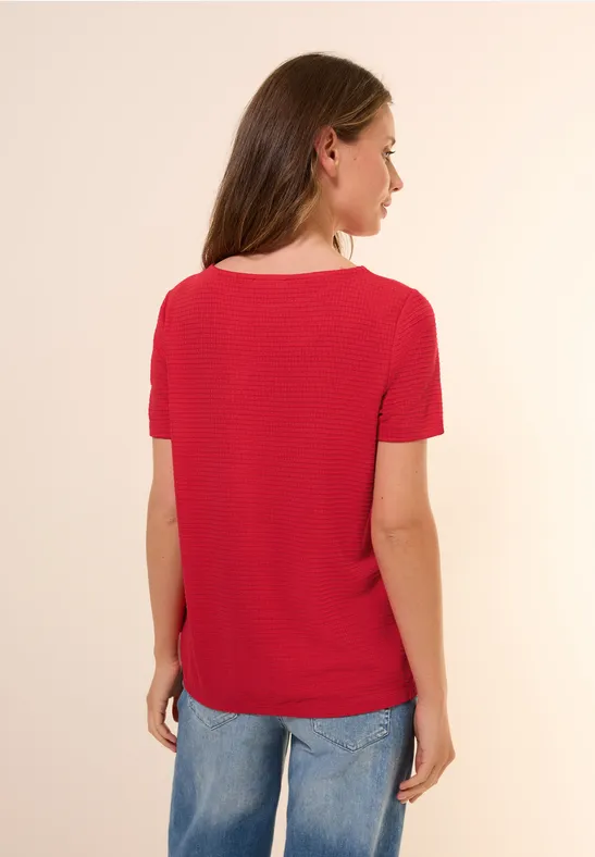 Struktur-Shirt mit Knoten am Saum