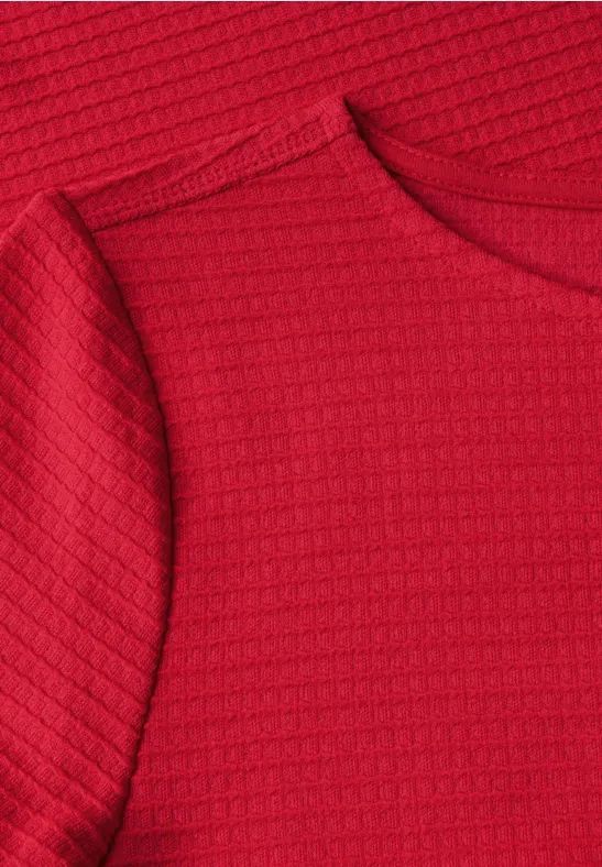 Struktur-Shirt mit Knoten am Saum