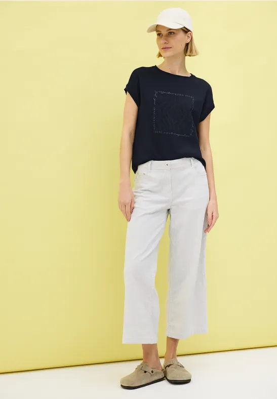 Damen Casual-T-Shirt mit Glitzerdruck