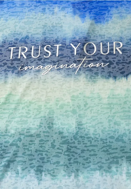T-Shirt mit Farbverlauf und Grafik