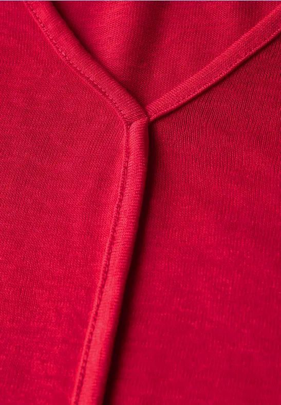 Lässiges V-Ausschnitt T-Shirt mit Nahtdetail