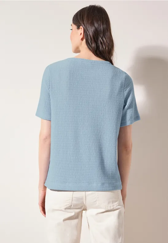 Kurzarmshirt mit Strukturstrick