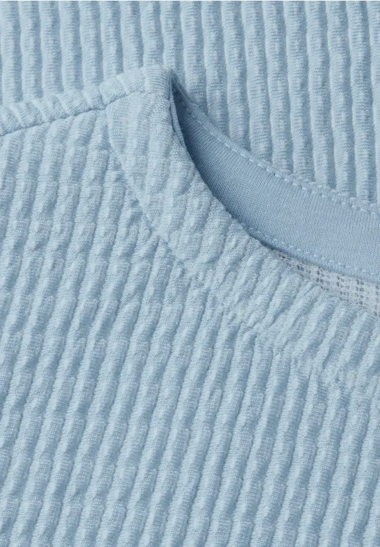 Kurzarmshirt mit Strukturstrick