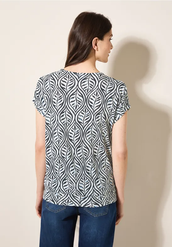T-Shirt mit Grafikmuster und V-Ausschnitt