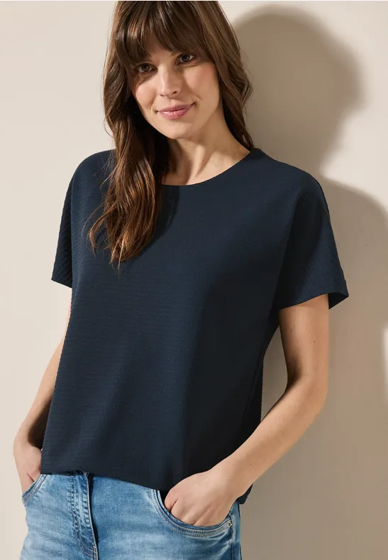 T-Shirt mit Struktur und lockerer Passform