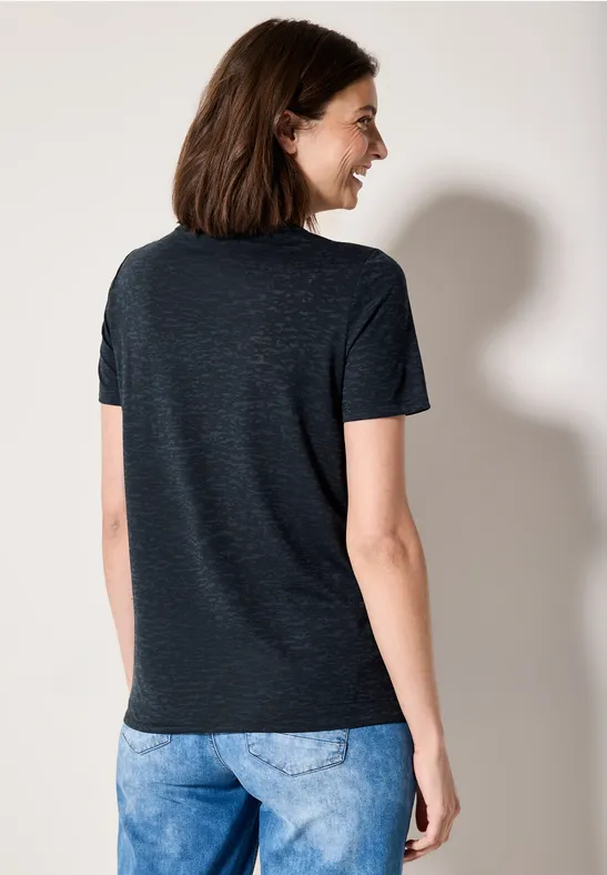 Burn-Out Grafik-T-Shirt mit Strasssteinen