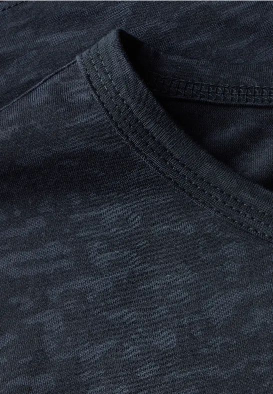 Burn-Out Grafik-T-Shirt mit Strasssteinen