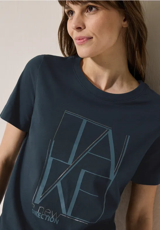 Baumwoll-T-Shirt mit Grafikdruck