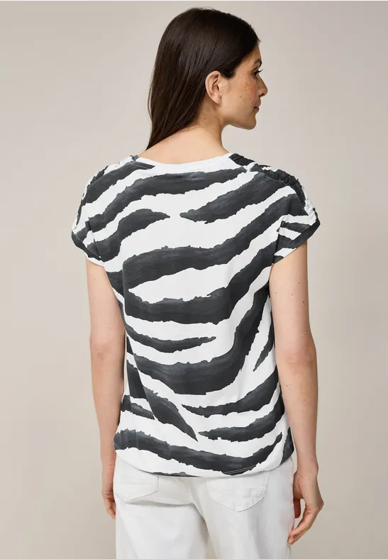Zebra-Print Baumwoll T-Shirt