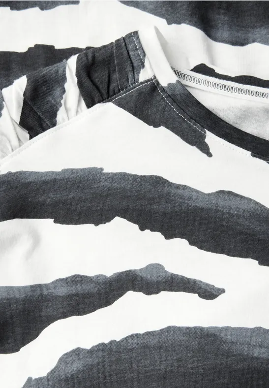 Zebra-Print Baumwoll T-Shirt