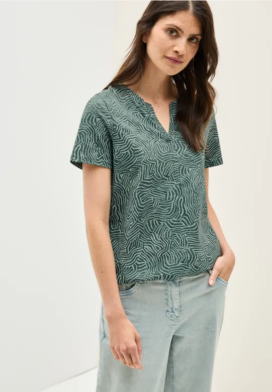 T-Shirt im Tunika-Stil mit Grafikprint