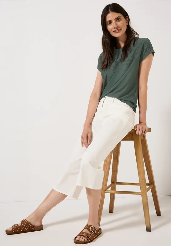 T-Shirt mit Stickmuster und Relaxed Fit