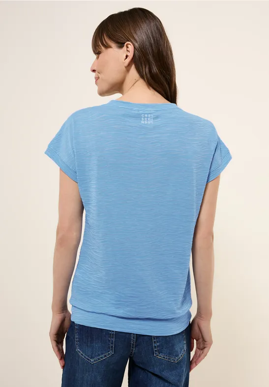 Blaues T-Shirt mit Grafikprint und Relaxed Fit