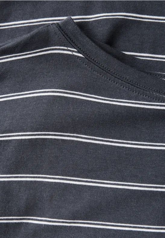 Gestreiftes T-Shirt aus Baumwollmischung mit Tunnelzug