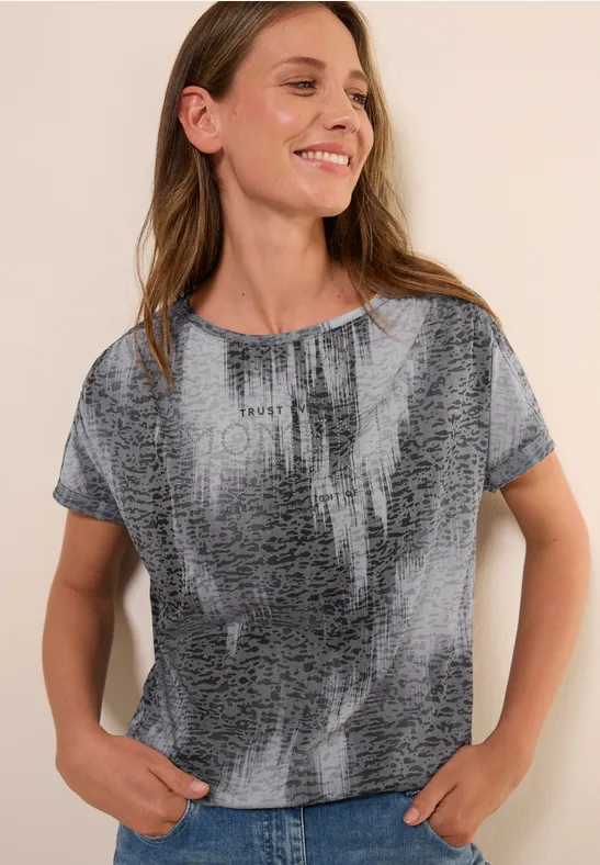 Burnout T-Shirt mit Grafikdruck
