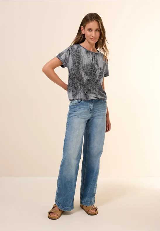 Burnout T-Shirt mit Grafikdruck