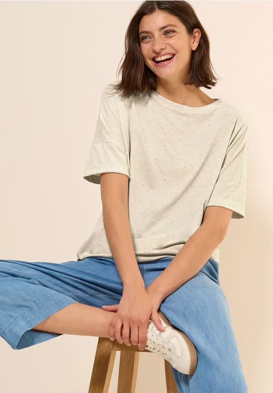 Damen Casual T-Shirt mit Schmucksteinen