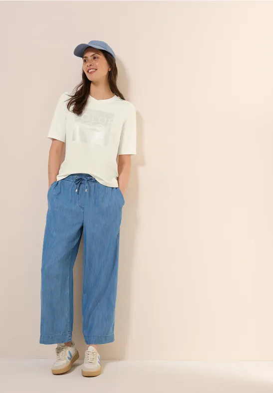 Damen Soft T-Shirt mit Folienprint