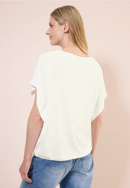 Lässiges V-Ausschnitt Modal-Mischung T-Shirt