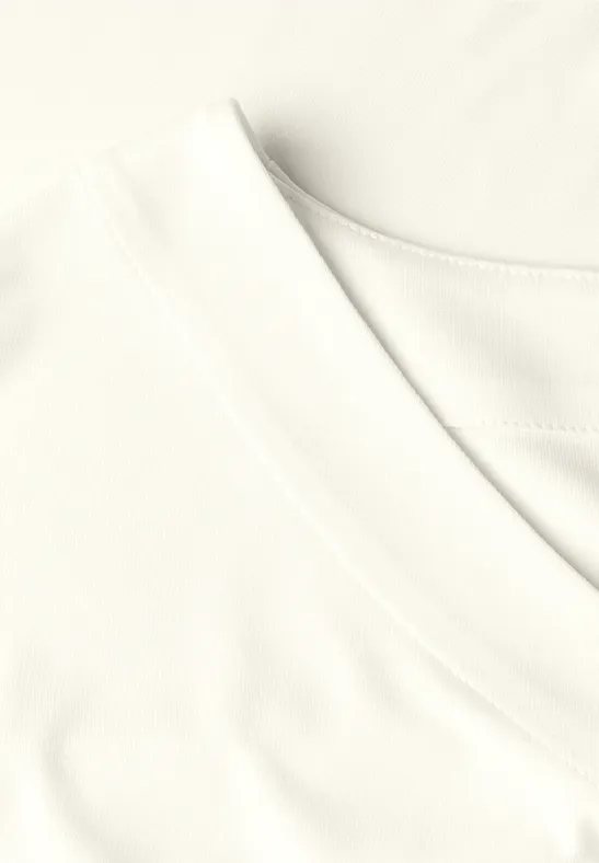 Lässiges V-Ausschnitt Modal-Mischung T-Shirt