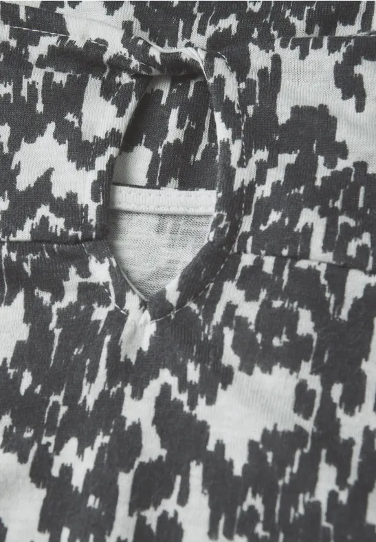 T-Shirt mit abstraktem Muster und lockerer Passform