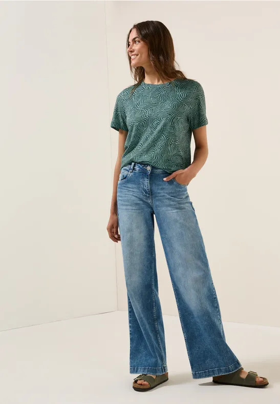 T-Shirt mit Grafikmuster aus Baumwoll-Modal