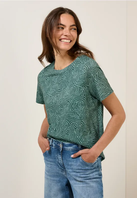 T-Shirt mit Grafikmuster aus Baumwoll-Modal
