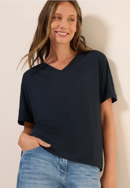 Lässiges Damen-T-Shirt mit V-Ausschnitt