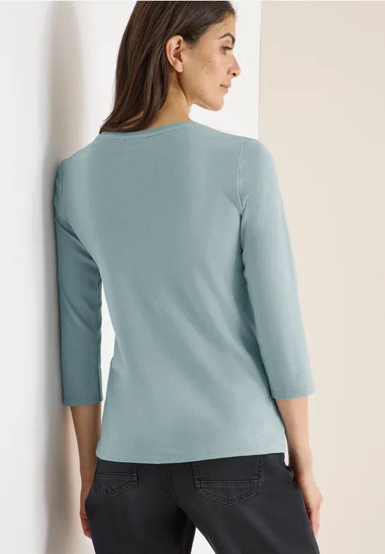 Basic T-Shirt mit 3/4-Ärmeln