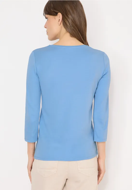 Basic T-Shirt mit 3/4-Ärmeln