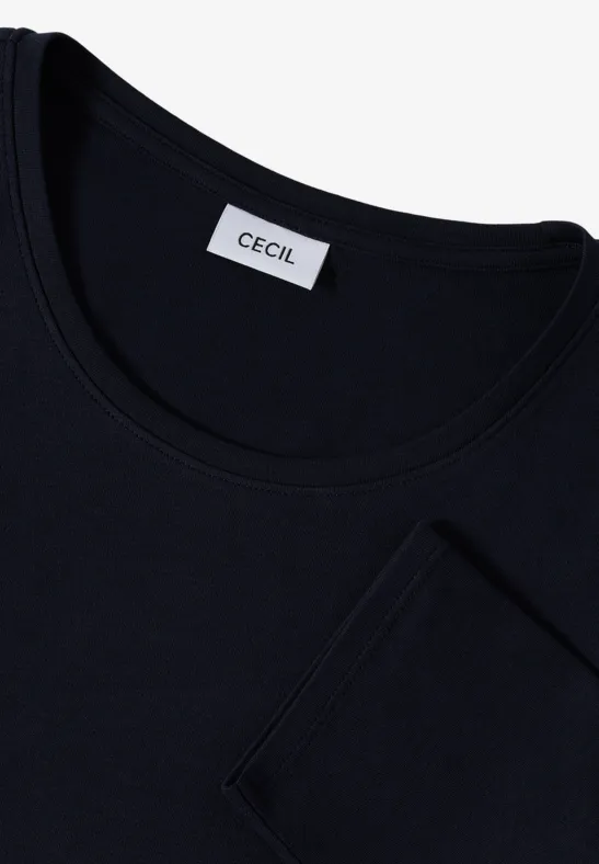 Basic T-Shirt mit 3/4-Ärmeln