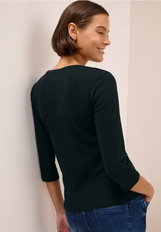 Damen Basic Shirt mit 3/4 Ärmeln