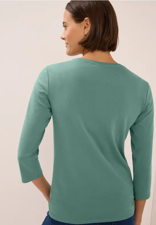 Damen Basic Shirt mit 3/4 Ärmeln