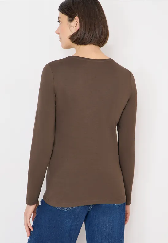 Damen V-Ausschnitt Langarmshirt