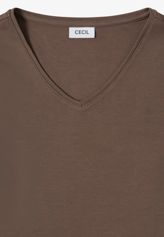 Damen V-Ausschnitt Langarmshirt