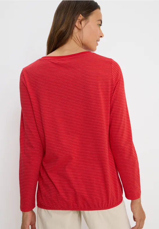 Gestreiftes lässiges Langarmshirt